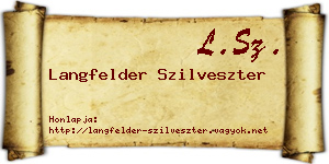 Langfelder Szilveszter névjegykártya